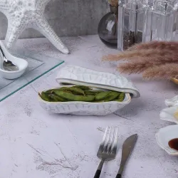 Блюдо для подачи 15*5,9 см h7/3,5 см 130 мл с крышкой Groundnut Gray Frutti di Mare P.L. [1]