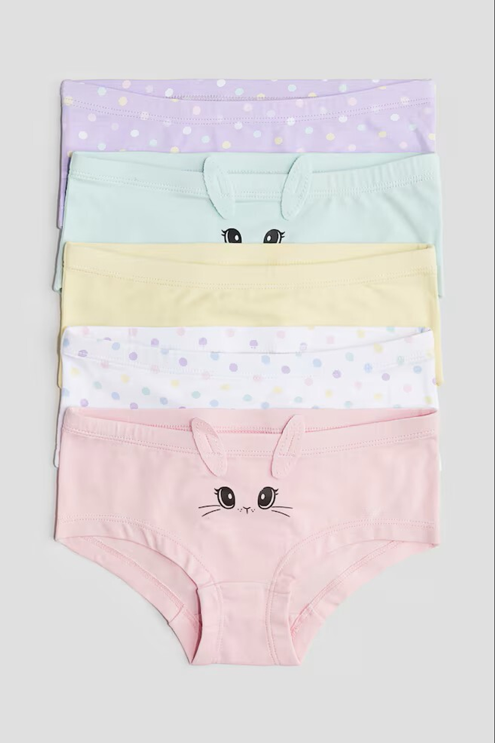 H&M Набор из пяти пар трусиков, светло-розовый