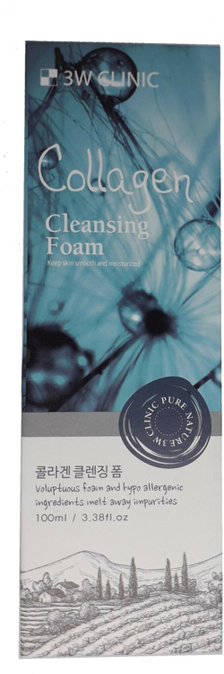 3W Clinic пенка для умывания Collagen Cleansing Foam, 100 мл