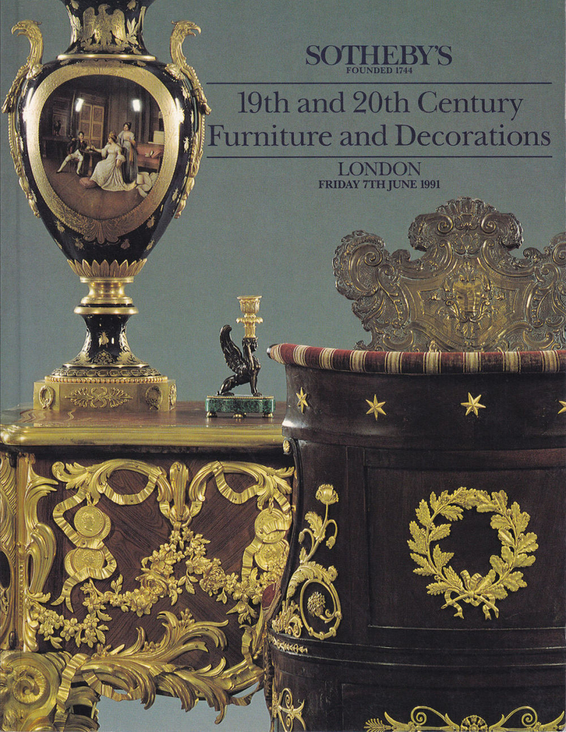 Каталог аукциона Sotheby’s, Лондон, Мебель и декор XIX и XX веков от 7 июня 1991 года
