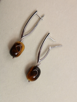 Серьги с тигровым глазом «Тигровый штрих»