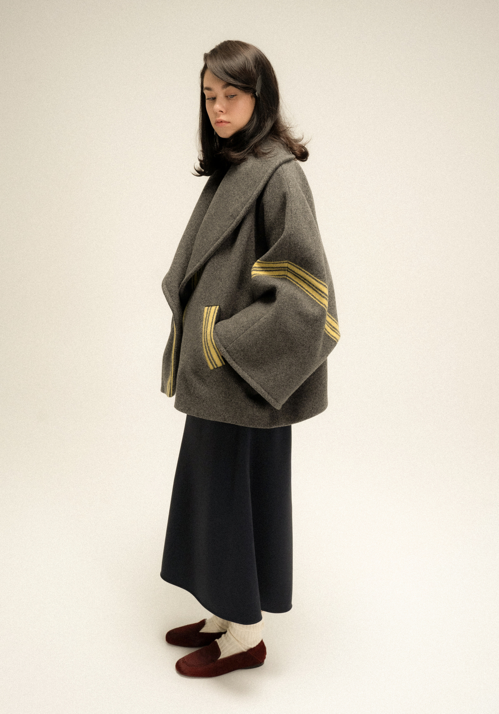 Пальто с широким воротом