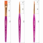 Кисти ЮНЛАНДИЯ, набор 3 шт. (синтетическая круглая №1, 2, плоская №3), 200886