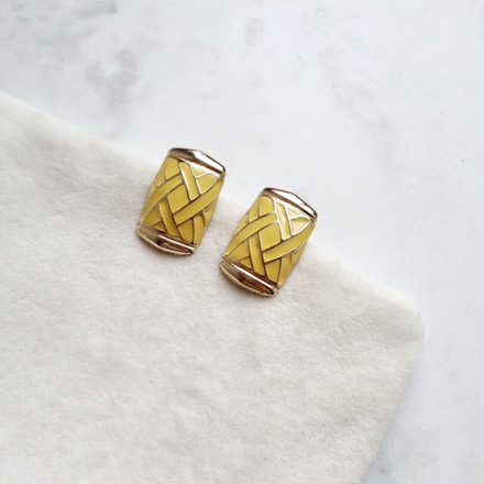 Серьги с жёлтой эмалью