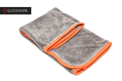 Glosswork Double Twist Drying towel 50x60cm, 650 gsm, серый, сушащее полотенце с оверлоком