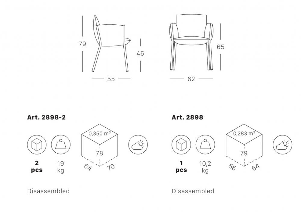 Кресло металлическое c подушками Scab Design Brezza, мокко, слоновая кость