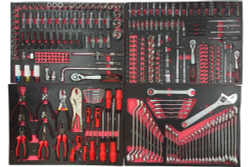 Набор ложементов GWA-329R с инструментом, 329 предмета, 4 ложемента, 550x390x30мм, Great Wolf