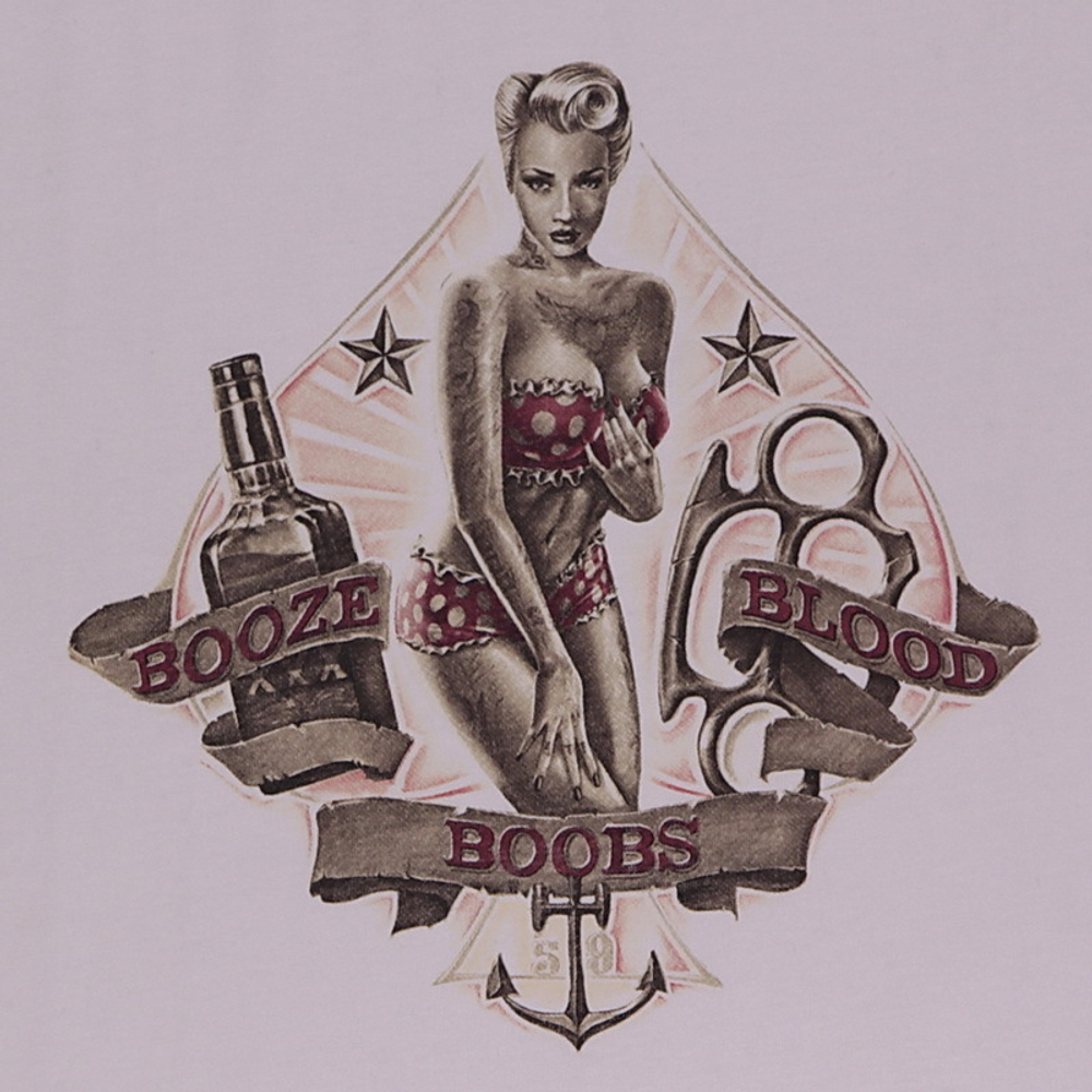 Футболка Boobs Booze Blood - offwhite