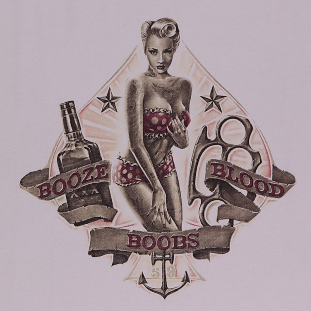 Футболка Boobs Booze Blood - offwhite