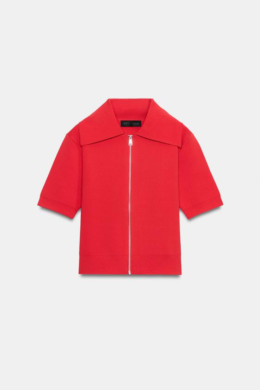 ZARA КАРДИГАН С ЗАСТЕЖКОЙ-МОЛНИЕЙ, КРАСНЫЙ