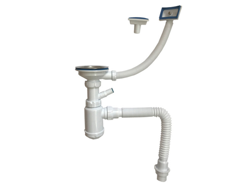 Сифон для мойки, с кругл. переливом, с отводом, в комп. с гибк. Трубой, 3 1/2"х40мм, 40х40/50, (шт.)