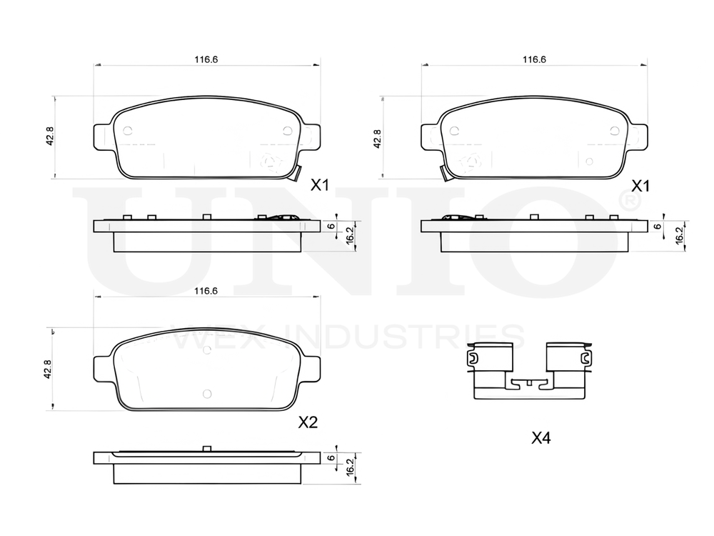 Колодки тормозные диск. задние UNIO BRP-20144