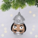 Елочная игрушка «Новогодний солдат» 7,5*7*11 см, серебро