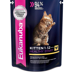 Eukanuba Kitten 85 г - консервы (пауч) для котят (курица в соусе)