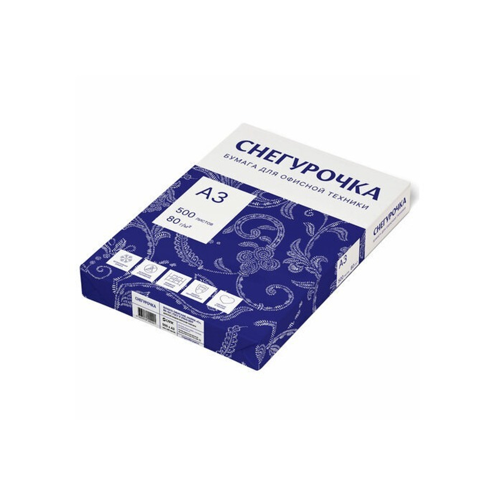 Бумага А-3 80г/м д/ксер. Снегурочка 94% (CIE 146) категория С