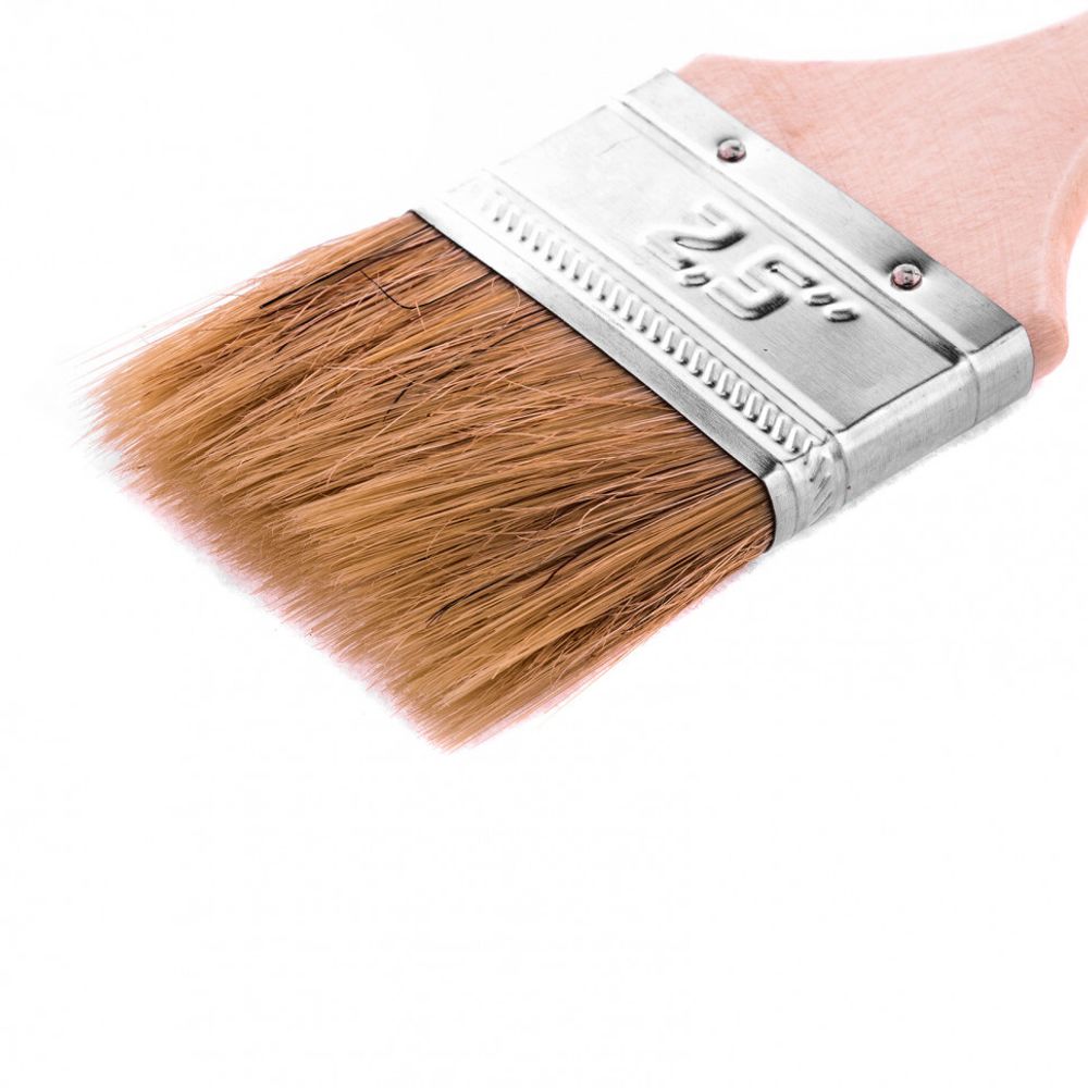 Кисть плоская "Стандарт" 2,5" (63 мм), натуральная щетина, деревянная ручка// MTX 82535