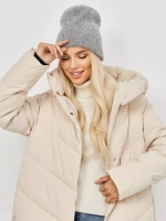 Шапка бини вязаная двойная без отворота