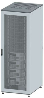 Напольный 19" IT-корпус ДКС серии CQE 38U 600х1800х600, двери перфорированная+перфорированная, панели для крыши, кабельный ввод,RAL7011/7035
