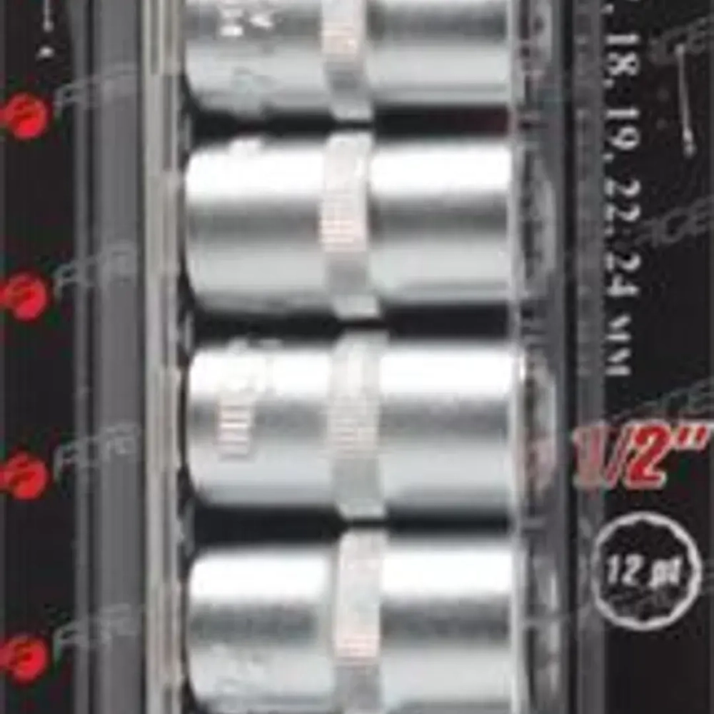 Набор головок 12пр. 1/2''12гр.(10-19,22,24мм), на планке Forsage F-4121-9