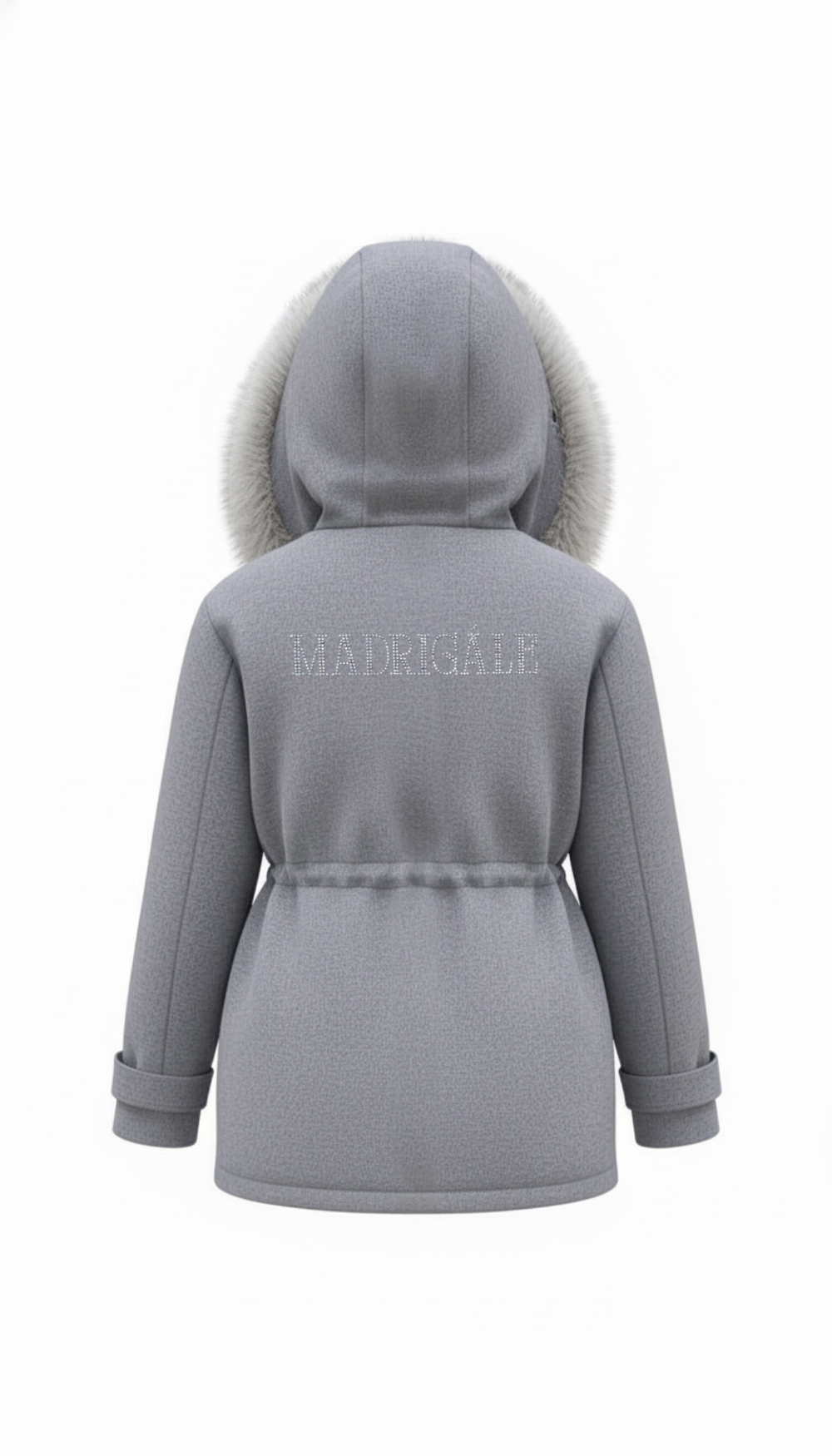 Парка из шерсти в сером