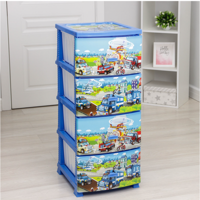 Комод детский 4-х секционный «Спасатели», цвет голубой