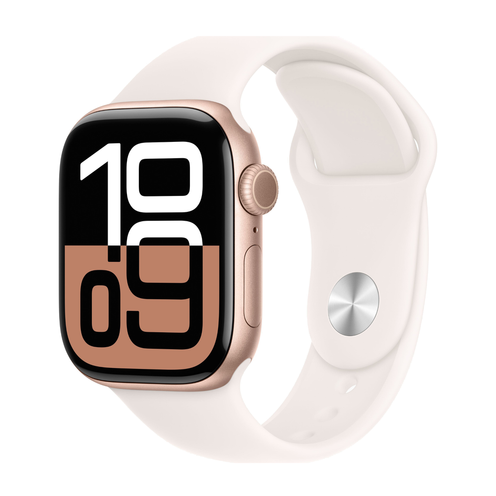 Apple Watch 10 46mm Rose Gold Aluminum Case with Sport Band M/L, Light Blush
