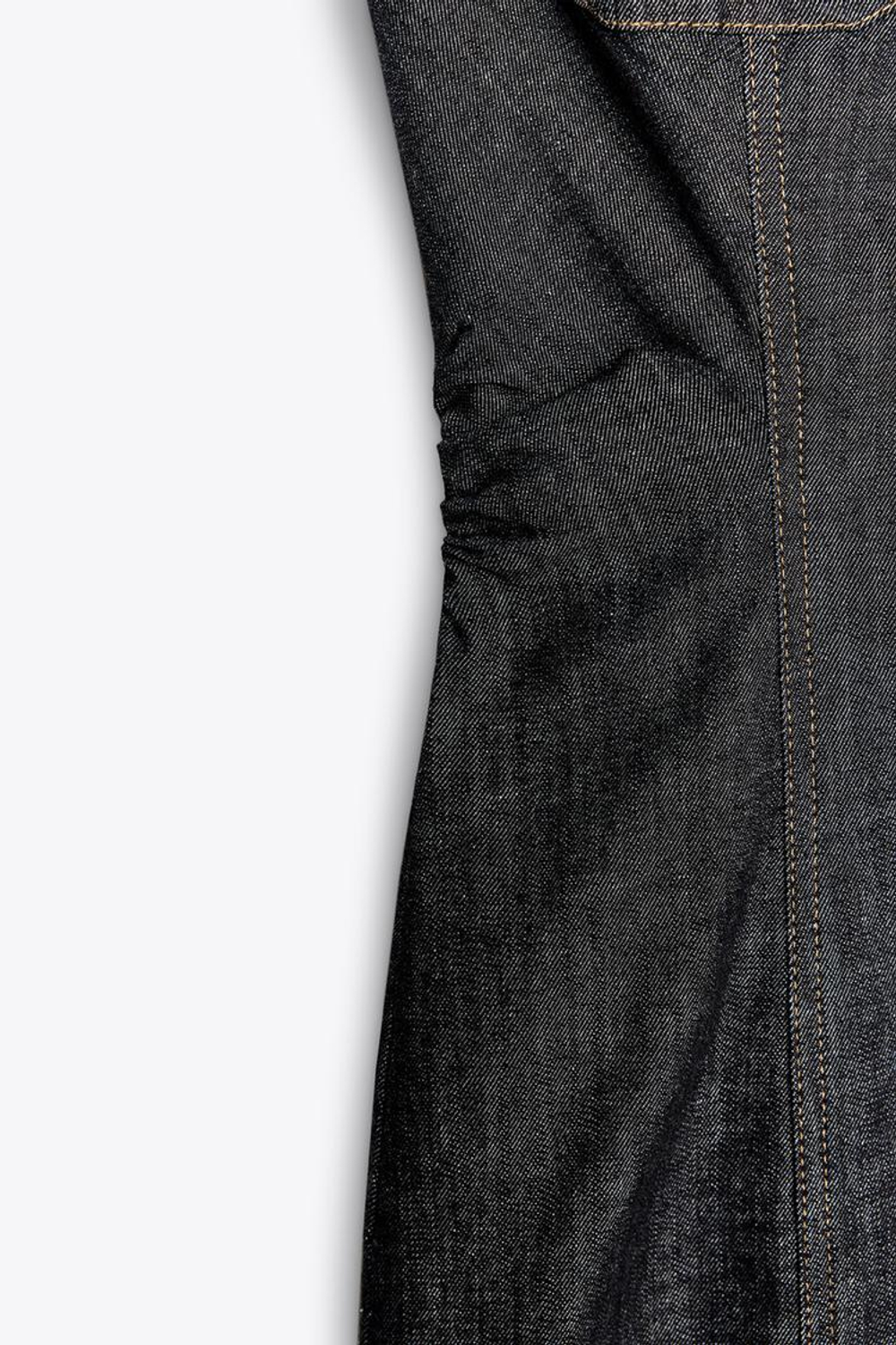 ZARA ДЖИНСОВОЕ МИНИ-ПЛАТЬЕ Z1975 СО СБОРКАМИ, СИНИЙ