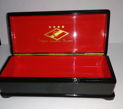 Шкатулка Палех "Стадион в Тушино"