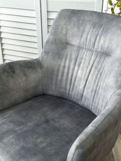 Стул DANTE 360 град. поворот. VT5001-7 античный светло-серый, велюр без "пальчиковый"/черный,