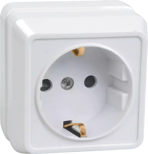 IEK Октава Белый Розетка 1-местная с зазем. контактами открытая установка 16А РС20-3-ОБ ERO11-K01-16-DC
