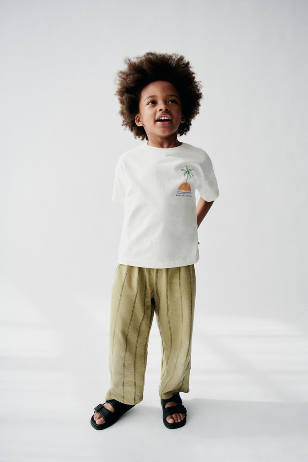 ZARA БРЮКИ В ПОЛОСКУ, ЗЕЛЕНЫЙ