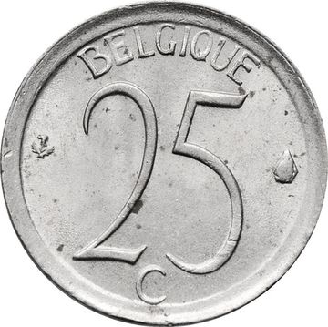 25 сантимов 1964-1975 Бельгия (надпись на французском BELGIQUE)