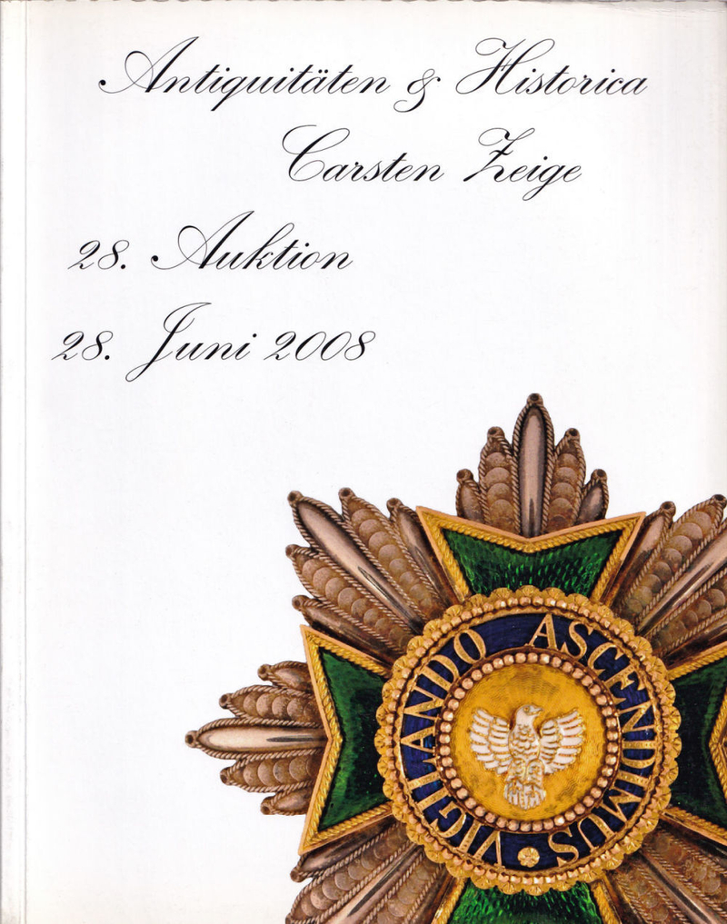 Каталог аукциона Carten Zeige, Гамбург, Предметы антиквариата и истории от 28 июня 2008 года