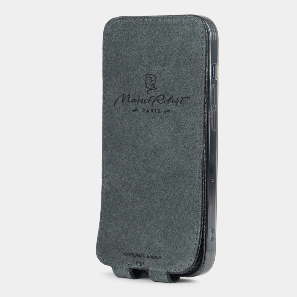 Чехол для iPhone 15 Pro из кожи ящерицы, черного цвета