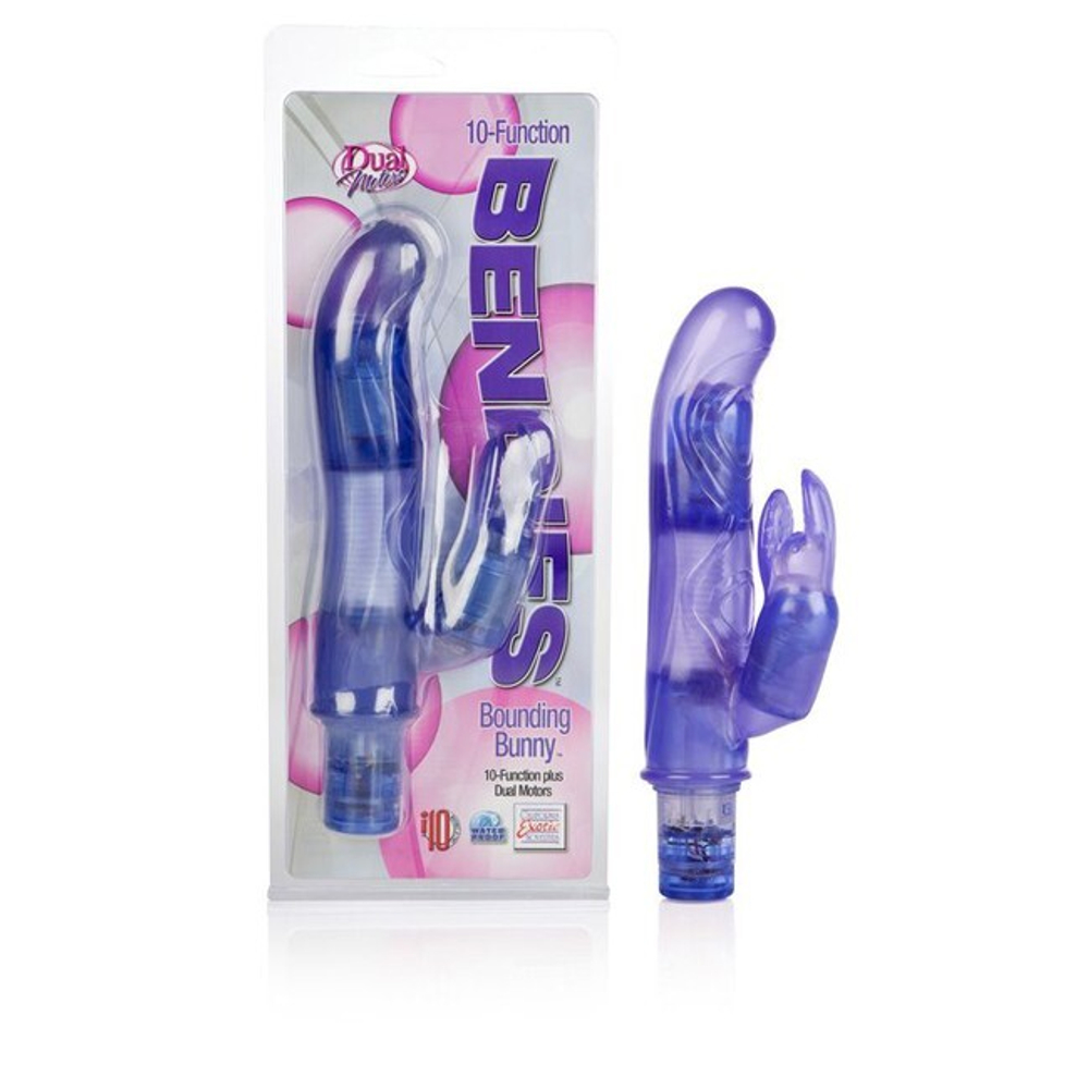 Гибкий фиолетовый вибратор с клиторальным стимулятором Bendies (10 функций) (Цвет: фиолетовый)