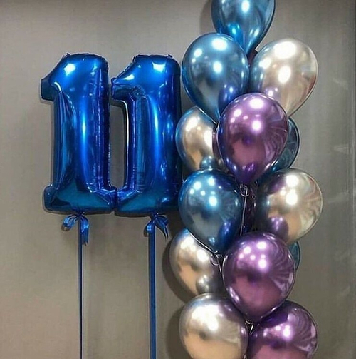 Набор шаров в Серебряном и Синем Хроме