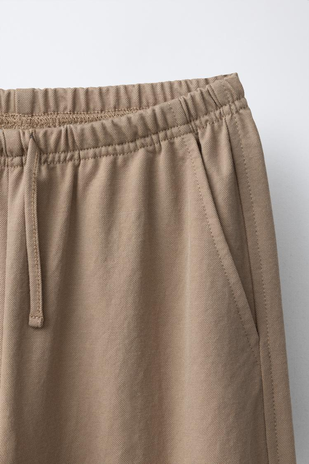 ZARA БРЮКИ WIDE LEG СВОБОДНОГО КРОЯ, СВЕТЛЫЙ ЖЕЛТО-КОРИЧНЕВЫЙ