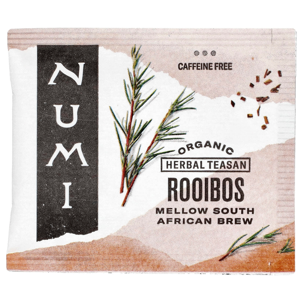 Numi Tea, Organic Herbal Teasan, ройбуш, без кофеина, 18 чайных пакетиков без ГМО, 43,2 г (1,52 унции)