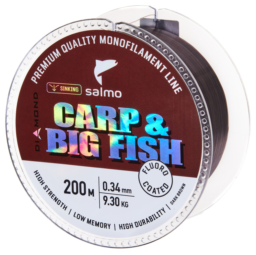 Леска монофильная Salmo Diamond CARP & BIG FISH FLUORO COATED Dark Brown 200/034