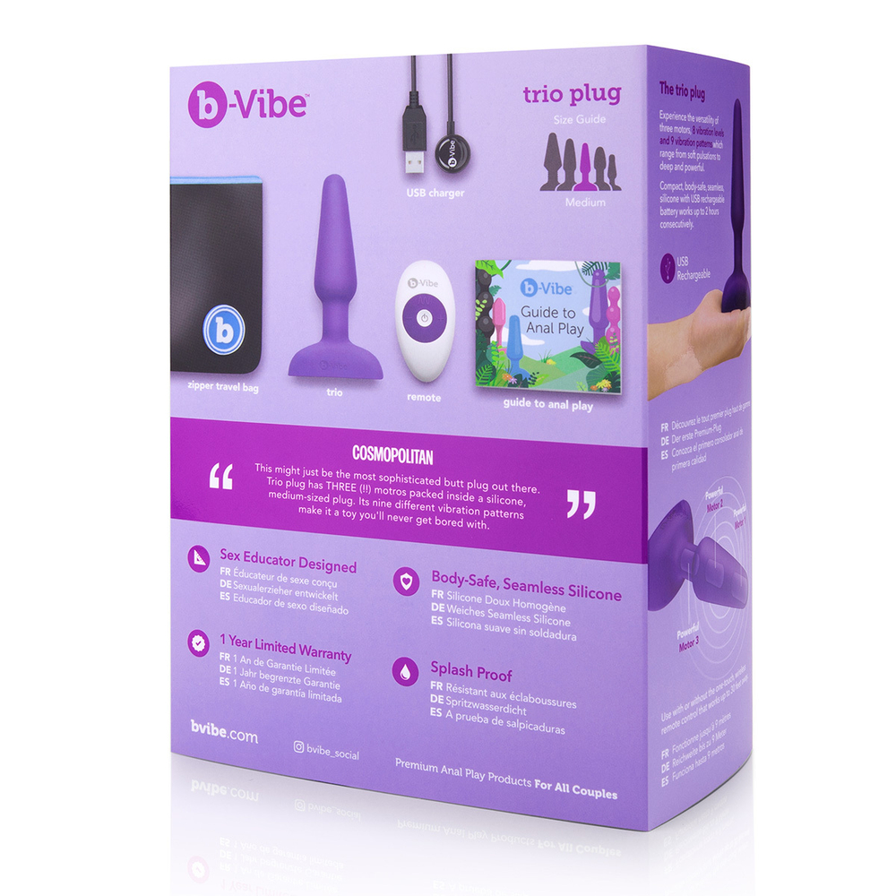 b-Vibe Trio Plug - Анальная пробка с 3 моторами
