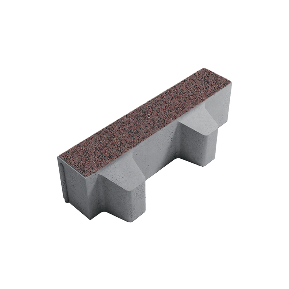 Тротуарная плитка ГАЗОННАЯ РЕШЕТКА - Гранит+ Красный с черным