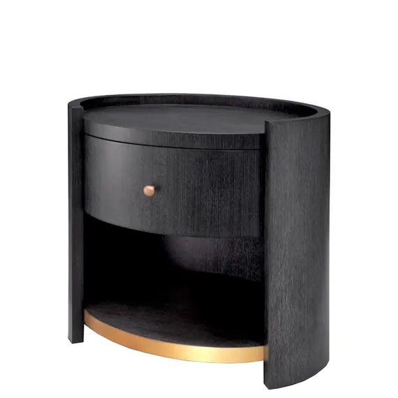 Прикроватная тумбочка 4439 с ящиком и полкой, черная