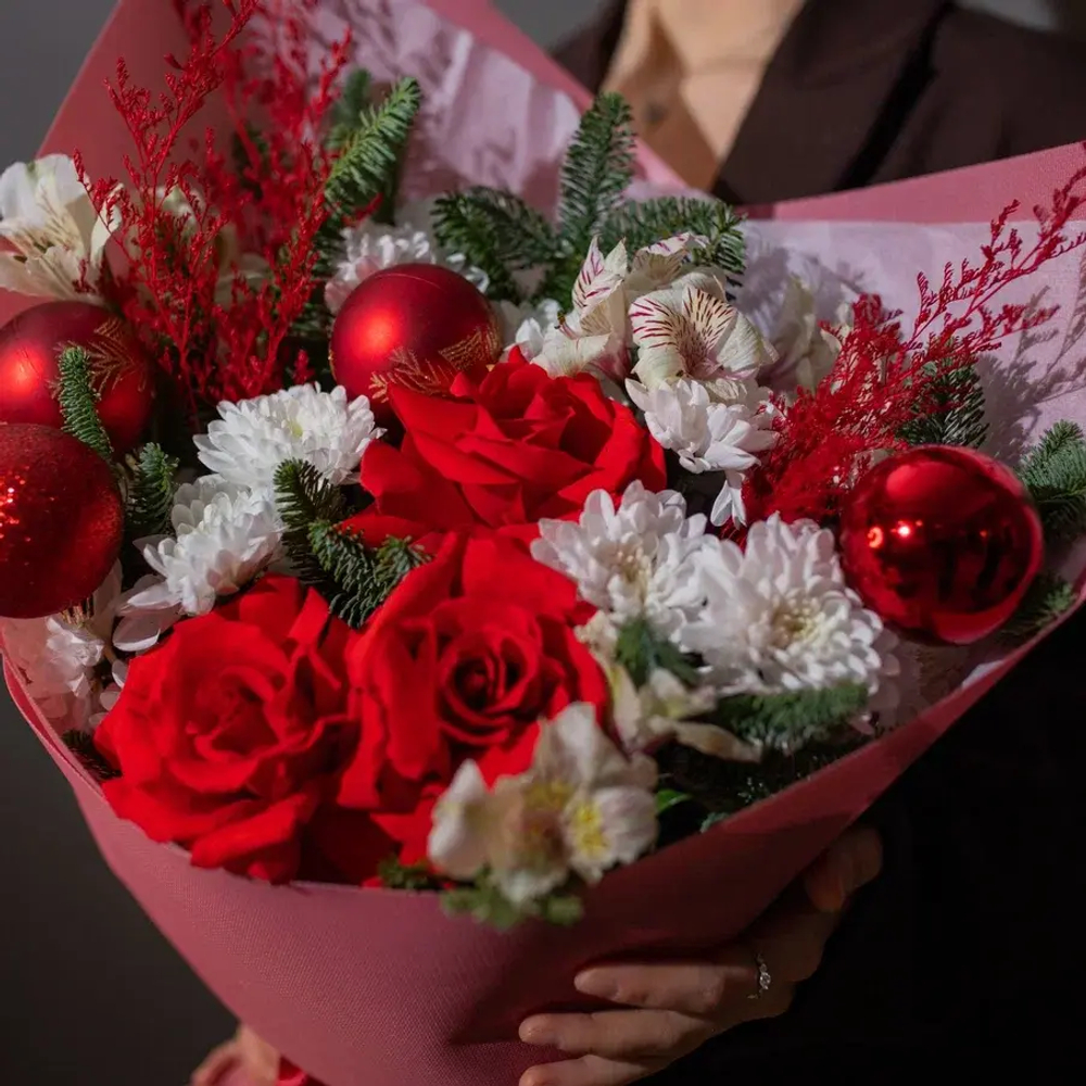 Букет цветов Дед Мороз