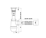 Сифон Варяг C5010, 1 1/2"х40 мм, с гофрированной трубой 40 x 50 мм