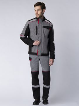 Костюм "Сервис" NEW полукомбинезон (серый/черный/красный)