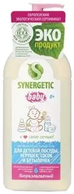 "SYNERGETIC" Биоразлагаемое ср-во д/мытья Детской посуды, сосок, бутылочек и посуды 500мл
