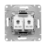 Механизм розетки RJ45 - 2шт, (cat5), чёрный Эпика EKF