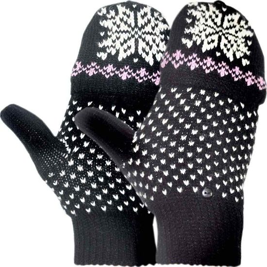 Перчатки-варежки W Igloos (чёрн/узор)