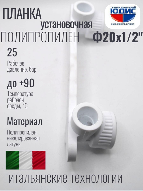 Планка ПП установочная Ф20 х 1/2 Г. ViEiR (52/4шт)