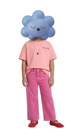 ZARA ФУТБОЛКА С КАРМАНОМ И ВЫШИВКОЙ, МАНДАРИНОВЫЙ